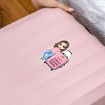 Personalized Cartoon Travel Character Cute Suitcase Waterproof Stickers with Name and Text Travel Accessories Birthday Gift for Woman Travelers