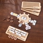 Jeu de Dominos en Bois Personnalisé avec Texte gravé Cadeau Anniversaire Soirée Jeux pour Famille Amis