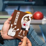 Personalized Cartoon Basketball Soccer Character PU Leather Passport Holder with Name Birthday Appreciation Gift for Coach Team Member Sports Lover
