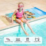 Personlig Söt Elefant Kanin Djur Överdimensionerad Snabbtorkande Namn Strandhandduk med Simring Sommarsemester Poolparty Gåva för Pojkar Flickor