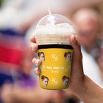 Personalized Portrait Photo Football Basketball Tennis Sport Design Can Cooler Sleeve with Name and Text Birthday Party Gift for Friends Family