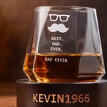 Verre à café Whiskey avec base en bois