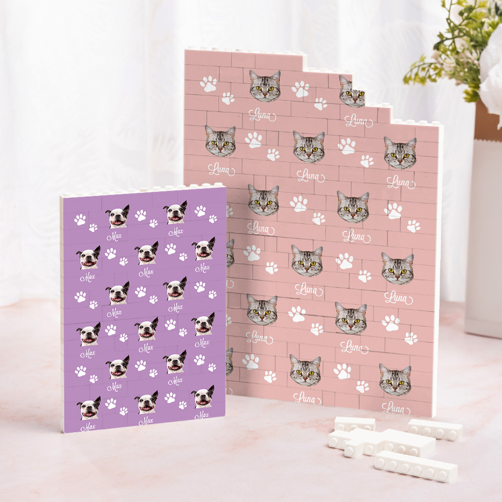 Puzzle de briques de construction multicolore avec nom Cadeau d'anniversaire pour les amis, la famille et les amoureux des animaux de compagnie.