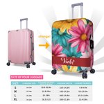 Personalized Artistic Watercolor Flower Stripe Design 18-32 Inches Luggage Cover with Name Travel Accessories Birthday Gift for Family Friends