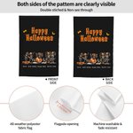 Personlig Rolig Pumpa Dansande Skelett Trädgårdsflagga med 3-8 Namn och Citat Yard Veranda Dekor Halloween Housewarming Present till Familj Vän