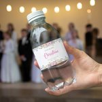 Personalized Floral God Bless Waterproof Bottle Label Stickers with Name and Date First Communion Church Wedding Decor for Christians