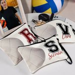 Personligt volleybollnamn kosmetikaväska med handledsrem födelsedag årsdag present till volleybollälskare lagtränare