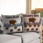 Personalisierte Papa Bär und 1-12 Kind Bären weichen Wurf Kissenbezug mit Titel und Namen Vatertag Geburtstag Geschenk für Papa Opa
