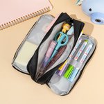 Personalised Large Capacity Pencil Apple Three Compartments Name Pencil Case Pouch Bag School Supplies Back to School Gift for Kids