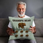 Personalisierte Papa Bär und 1-12 Kind Bären weichen Wurf Kissenbezug mit Titel und Namen Vatertag Geburtstag Geschenk für Papa Opa