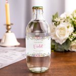 Personalized Floral God Bless Waterproof Bottle Label Stickers with Name and Date First Communion Church Wedding Decor for Christians