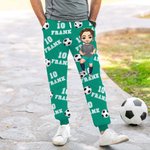 Personalized Multicolor Soccer Cartoon Character Men's Women's Sports Sweatpants with Name and Number Game Day Birthday Gift for Men Women