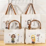 Bolsa de lona personalizada con mariposa y flor con cremallera y nombre en asa para regalo de cumpleaños o Navidad para mujeres y niñas