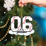 Personalised Christmas Light Baseball Number Acrylic Ornament with Name Home Decor Christmas Birthday Gift for Family Friends Baseball Lovers