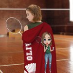 Personifierad flerfärgad tennisboll sport tecknad karaktär mjuk huva filt med namn och nummer födelsedagspresent för kvinnor sportälskare