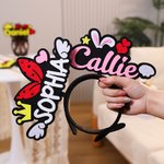 Personalized Crown Star Nylon Felt Headband Banner with Name Music Festival Party Birthday Gift for Family Friend