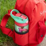 Botella personalizada de 475 ml con nombre diseño de unicornio en acuarela inicial y manzana regalo de cumpleaños para niños