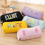 Personalised Large Capacity Pencil Apple Three Compartments Name Pencil Case Pouch Bag School Supplies Back to School Gift for Kids