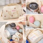 Borsa per cambio neonati personalizzata in cotone con carino orso coniglio oliva foglia mamma ospedale nome ricamato babyshower regalo per donne