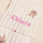 Borsa per cambio neonati personalizzata in cotone con carino orso coniglio oliva foglia mamma ospedale nome ricamato babyshower regalo per donne
