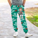 Personalised Multicolour Ball Sports Cartoon Character Sports Sweatpants with Name and Number Game Day Birthday Gift for Men Women