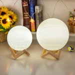 Luce notturna a pallavolo personalizzabile LED con 16 colori cambialili per ogni touch base in legno regalo per amanti dello sport