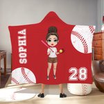 Personifierad flerfärgad tennisboll sport tecknad karaktär mjuk huva filt med namn och nummer födelsedagspresent för kvinnor sportälskare