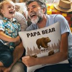 Personalisierte Papa Bär und 1-12 Kind Bären weichen Wurf Kissenbezug mit Titel und Namen Vatertag Geburtstag Geschenk für Papa Opa