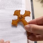 Personalizada Celebración de la Vida Cruz Monograma magnético de cuero de la PU Marcapáginas Clip con texto grabado Cumpleaños Bautizo Regalo para los cristianos