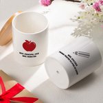 Personalized Apple Pencil Wisdom Icon Ceramic Plant Pot with Text and Bamboo Tray Office Desk Decor Appreciation Week Teacher's Day Gift for Teachers