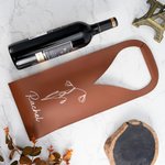 Personalized Birth Flower PU Leather Wine Bag with Name and Handle Protective Wine Accessories Birthday Party Gift for Wine Lover