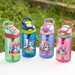 Borraccia da 475 ml personalizzata con nome con fantasia acquerellata unicorno iniziale e mela attività all'aperto regalo di compleanno per bambini