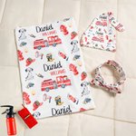 Chapeau de pompier personnalisé avec nom pour bébé Cadeau de douche de bébé pour nouveau-né