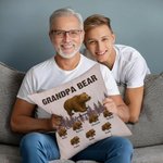 Personalisierte Papa Bär und 1-12 Kind Bären weichen Wurf Kissenbezug mit Titel und Namen Vatertag Geburtstag Geschenk für Papa Opa