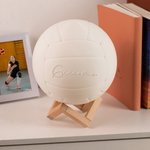 Luce notturna a pallavolo personalizzabile LED con 16 colori cambialili per ogni touch base in legno regalo per amanti dello sport