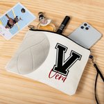 Personligt volleybollnamn kosmetikaväska med handledsrem födelsedag årsdag present till volleybollälskare lagtränare