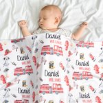 Chapeau de pompier personnalisé avec nom pour bébé Cadeau de douche de bébé pour nouveau-né