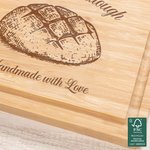 Personalized Engraved Name Sourdough Handmade with Love Charcuterie Cutting Board with Juice Groove Kitchen Decor Birthday Gift for Bakers