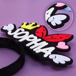 Personalized Crown Star Nylon Felt Headband Banner with Name Music Festival Party Birthday Gift for Family Friend