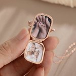 Personalized Victorian Locket Necklace with Photo and Text Dainty Jewelry Memorial Bereavement Mother’s Day Birthday Gift for Women
