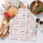 Personalized Full Color Heart Repeating Names Adjustable Waterproof Apron with Pocket Valentine's Day Birthday Gift for Couple Cooking Lover