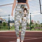 Personalised Multicolour Ball Sports Cartoon Character Sports Sweatpants with Name and Number Game Day Birthday Gift for Men Women