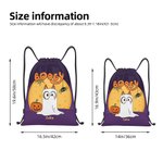 Personalized Cartoon Booey 1-6 Dog Ghosts Design Drawstring Treat Bag with Name Trick or Treat Activity Halloween Gift for Kid Family