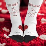 Personalized We Make the Perfect Pair Set of 2 Soft Crew Socks Long Stockings with Names Anniversary Valentine's Day Wedding Gift for Couple Newlyweds