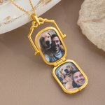 Personalized Victorian Locket Necklace with Photo and Text Dainty Jewelry Memorial Bereavement Mother’s Day Birthday Gift for Women