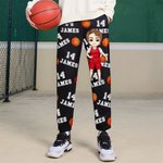 Personalised Multicolour Ball Sports Cartoon Character Sports Sweatpants with Name and Number Game Day Birthday Gift for Men Women