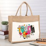 Henkilökohtainen Leopard Print Dalmatian Dot Kynä Juutti Kangaskassi nimi Opettajan päivä arvostus takaisin kouluun syntymäpäivälahja opettajalle