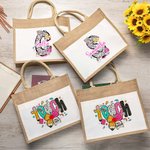 Henkilökohtainen Leopard Print Dalmatian Dot Kynä Juutti Kangaskassi nimi Opettajan päivä arvostus takaisin kouluun syntymäpäivälahja opettajalle