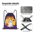 Personalized Cartoon Booey 1-6 Dog Ghosts Design Drawstring Treat Bag with Name Trick or Treat Activity Halloween Gift for Kid Family