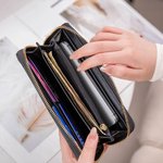 Personalised Cartoon Character Name PU Leather Hand Clutch Wallet with Multiple Compartments Thanksgiving Day Birthday Gift for Women Medical Staff